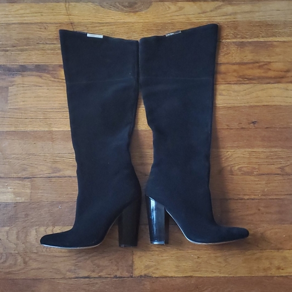 Calvin Klein Suede Convertible Knee High Boots - Picture 3 of 16